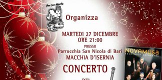 Macchia d'Isernia, il 27 dicembre concerto di Natale con i Novamusa