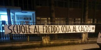 Isernia, striscione del Blocco Studentesco: 'Scuole al freddo, Coia al caldo'