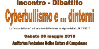 Campobasso, incontro sul cyberbullismo il 26 maggio