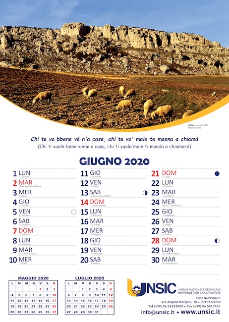 calendario unsic 2020 frosolone giugno