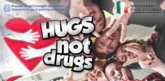 hugs not drugs banner