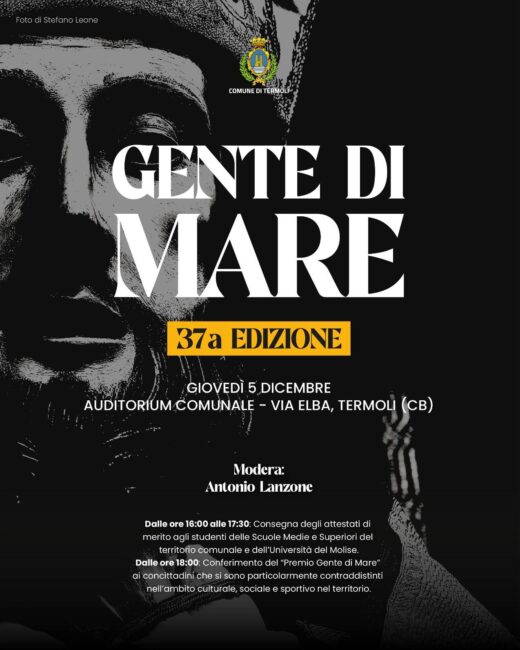 Giovedì 5 dicembre la 37esima edizione del premio “Gente di Mare”